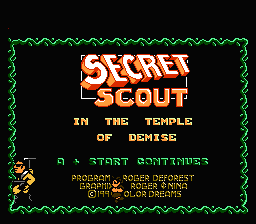 Secret Scout in the Temple of Demise title screenshot